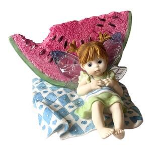 My Little Kitchen Fairies Watermelon TUMMY ACHE FAIRIE Figurine Fairy Girl VTG